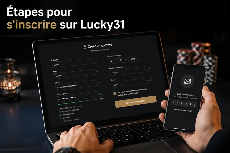 Étapes pour s'inscrire sur Lucky31